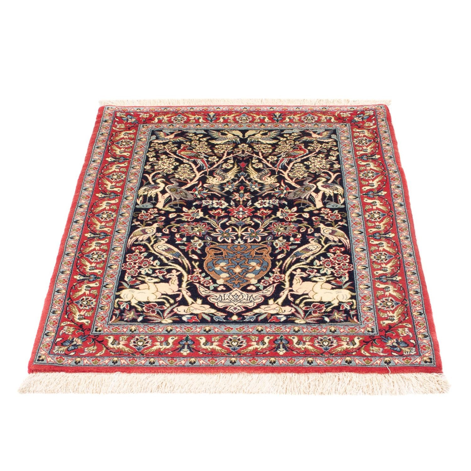 Tapis persan - Isfahan - Premium - 98 x 70 cm - bleu foncé
