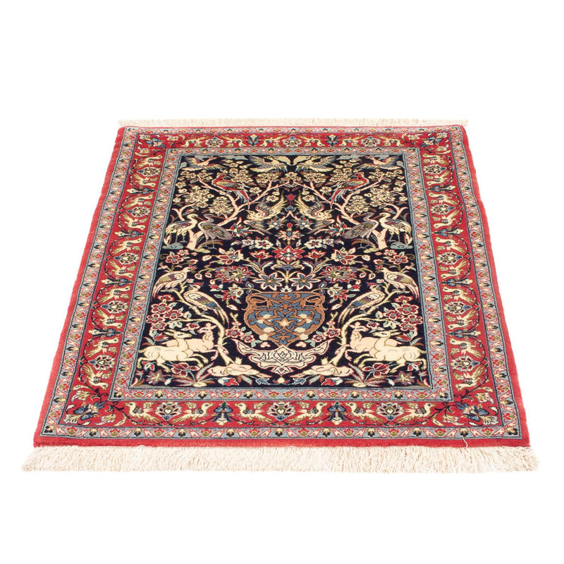 Tapis persan - Isfahan - Premium - 98 x 70 cm - bleu foncé