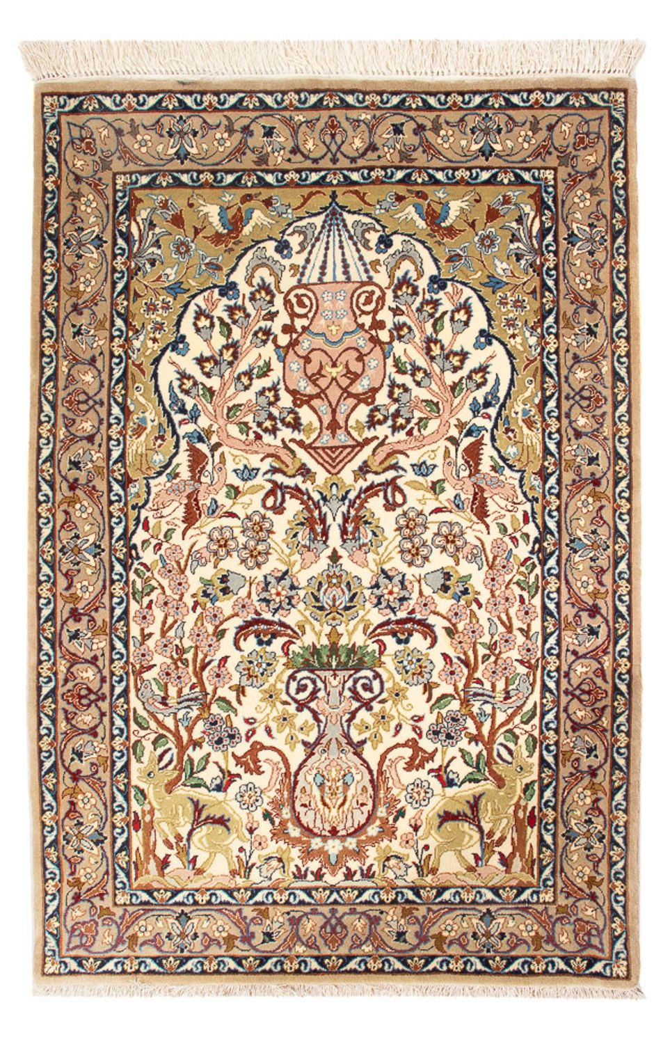 Tapis persan - Isfahan - Premium - 110 x 74 cm - crème