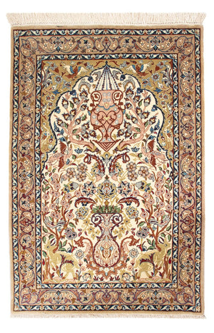 Tapis persan - Isfahan - Premium - 110 x 74 cm - crème