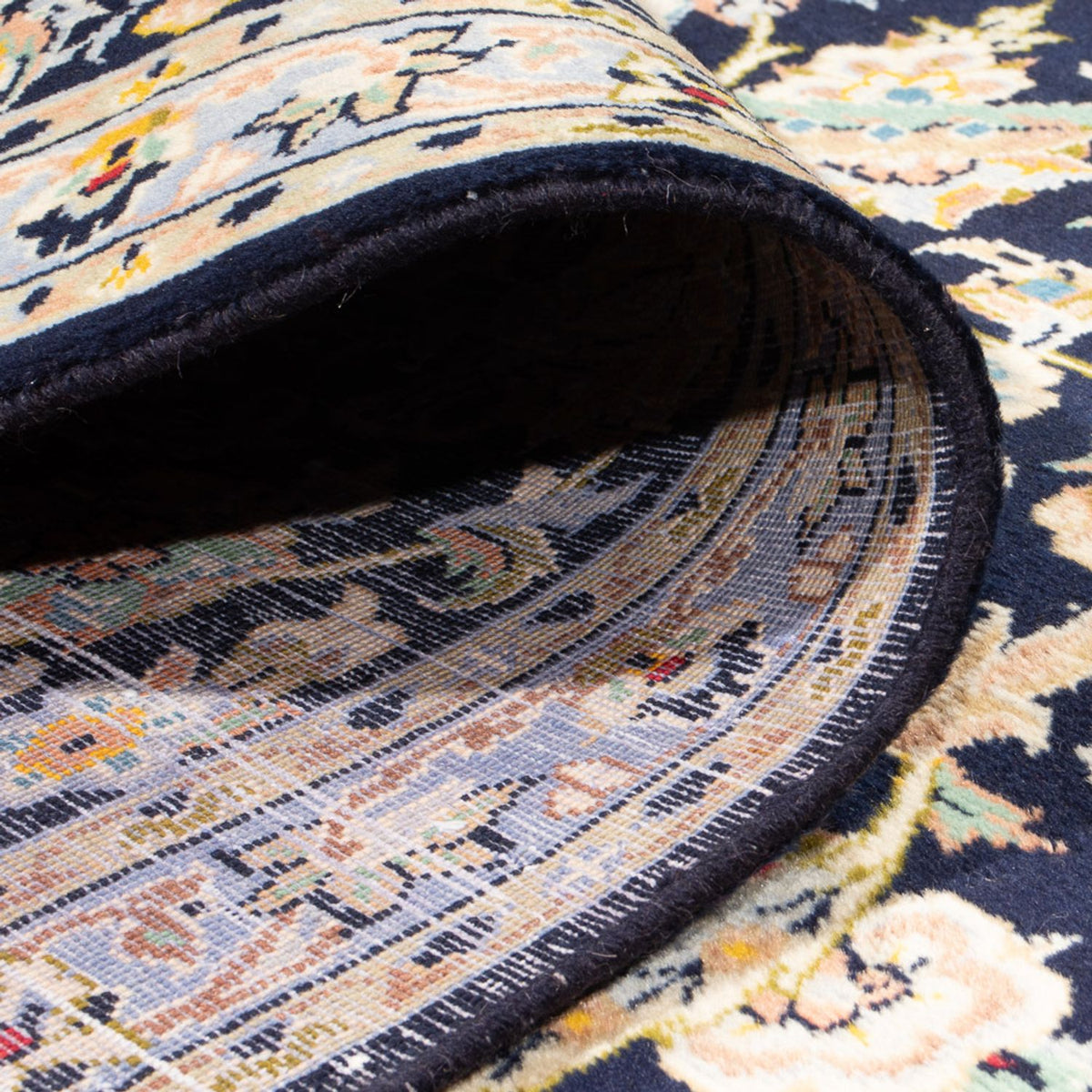 Tapis persan - Keshan - 408 x 292 cm - bleu foncé