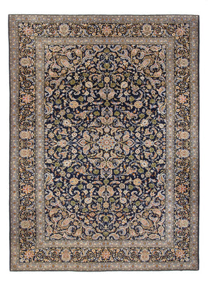 Tapis persan - Keshan - 417 x 293 cm - bleu foncé
