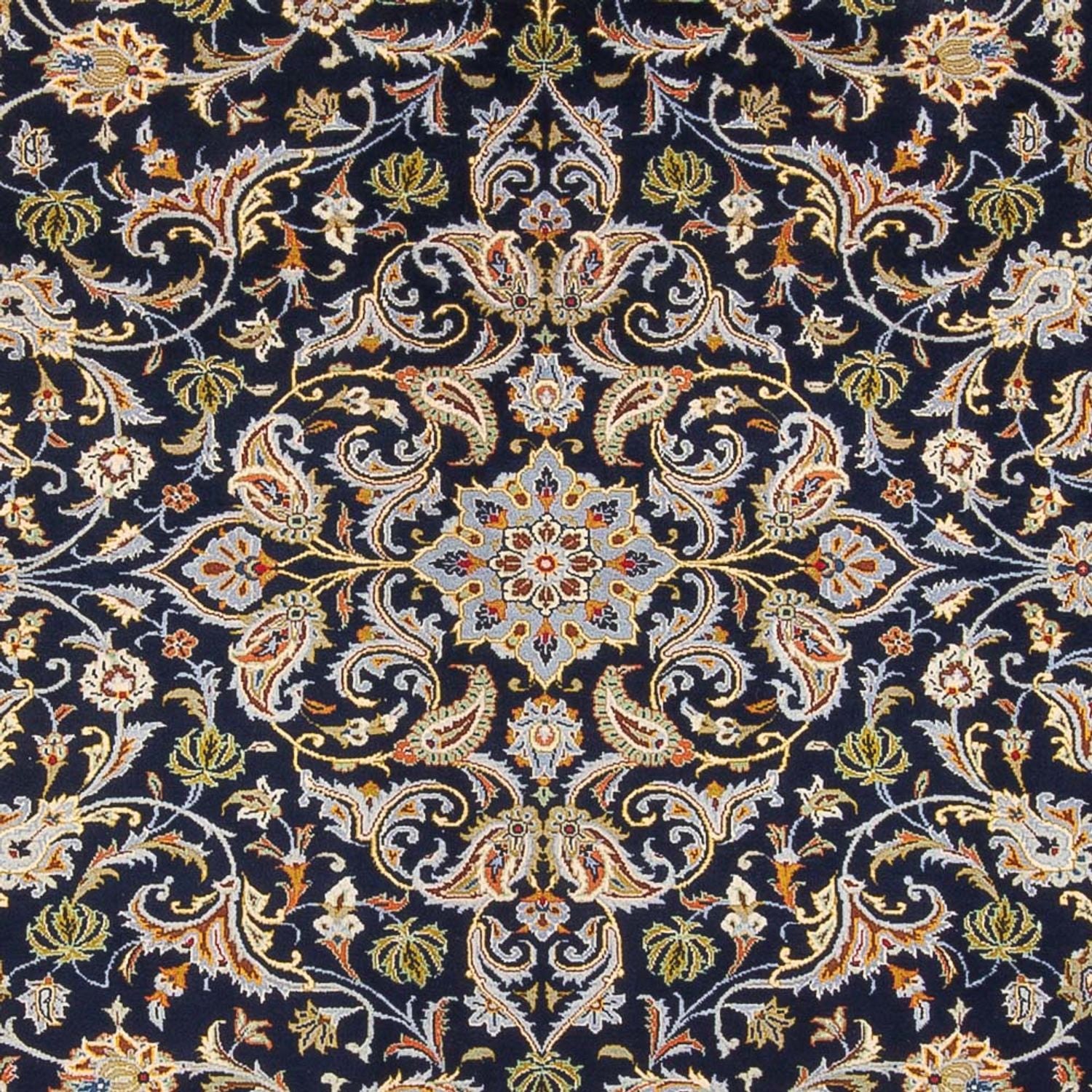 Tapis persan - Keshan - 417 x 293 cm - bleu foncé