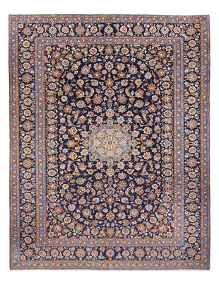 Tapis persan - Keshan - 395 x 292 cm - bleu foncé