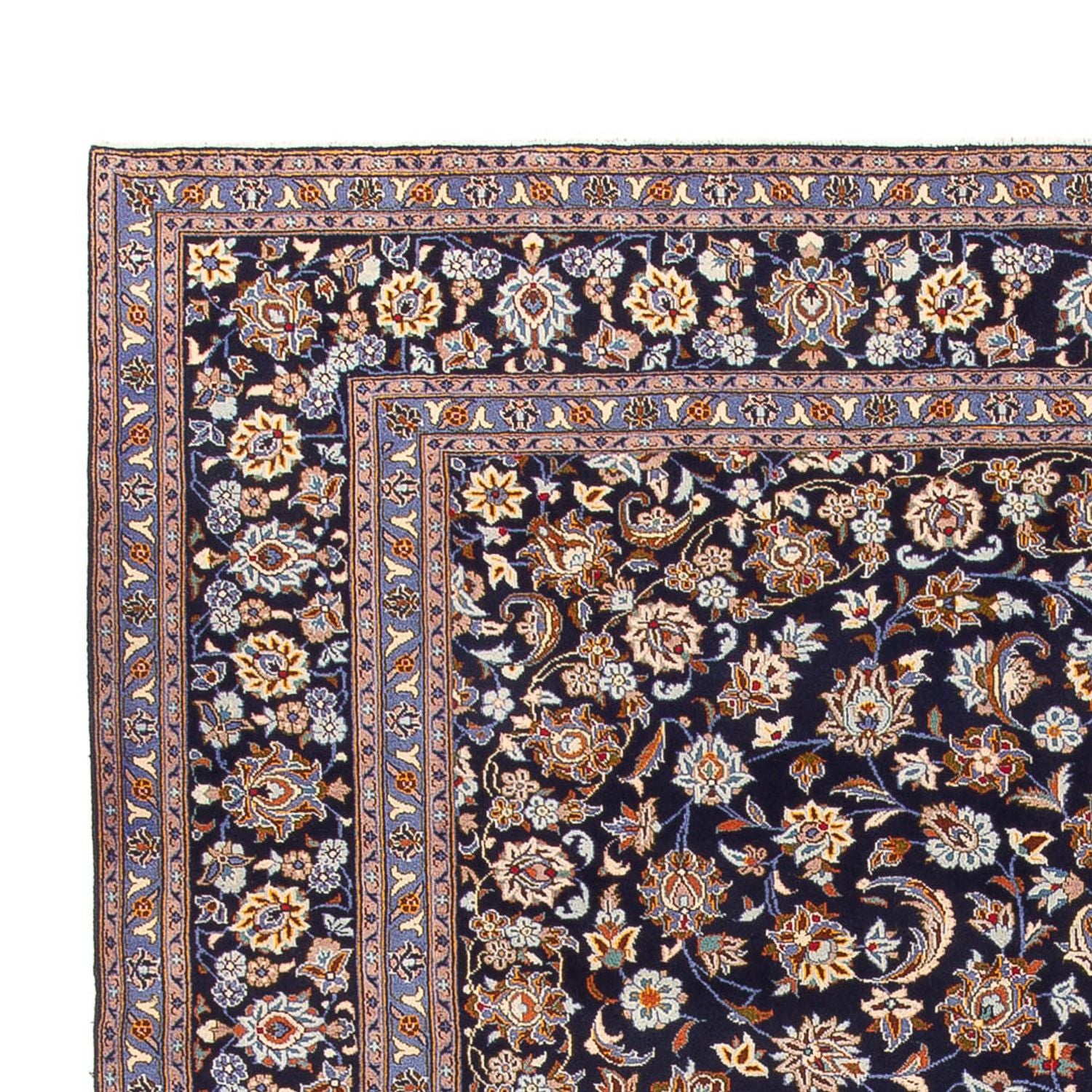 Tapis persan - Keshan - 395 x 292 cm - bleu foncé
