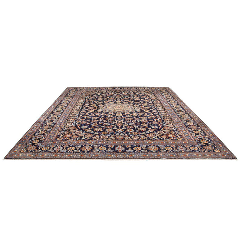 Tapis persan - Keshan - 395 x 292 cm - bleu foncé