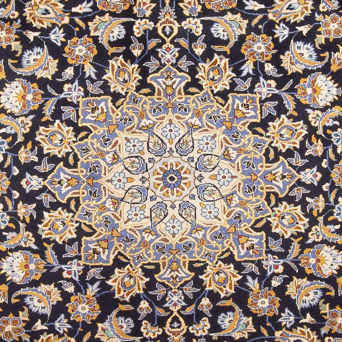 Tapis persan - Keshan - 390 x 295 cm - bleu foncé