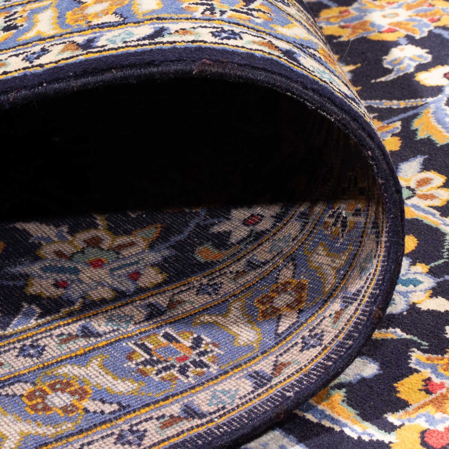Tapis persan - Keshan - 390 x 295 cm - bleu foncé