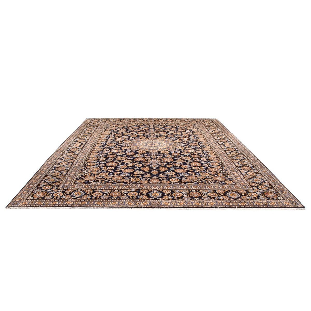 Tapis persan - Keshan - 390 x 295 cm - bleu foncé