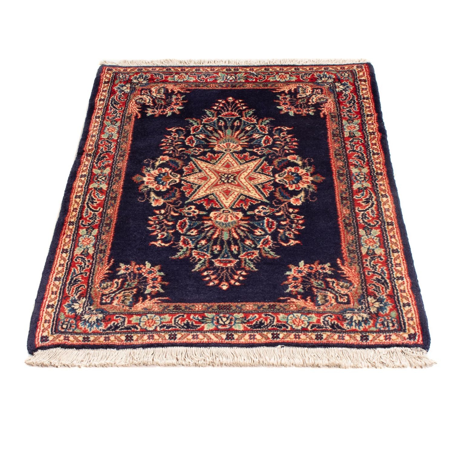 Tapis persan - Classique - 100 x 67 cm - bleu foncé