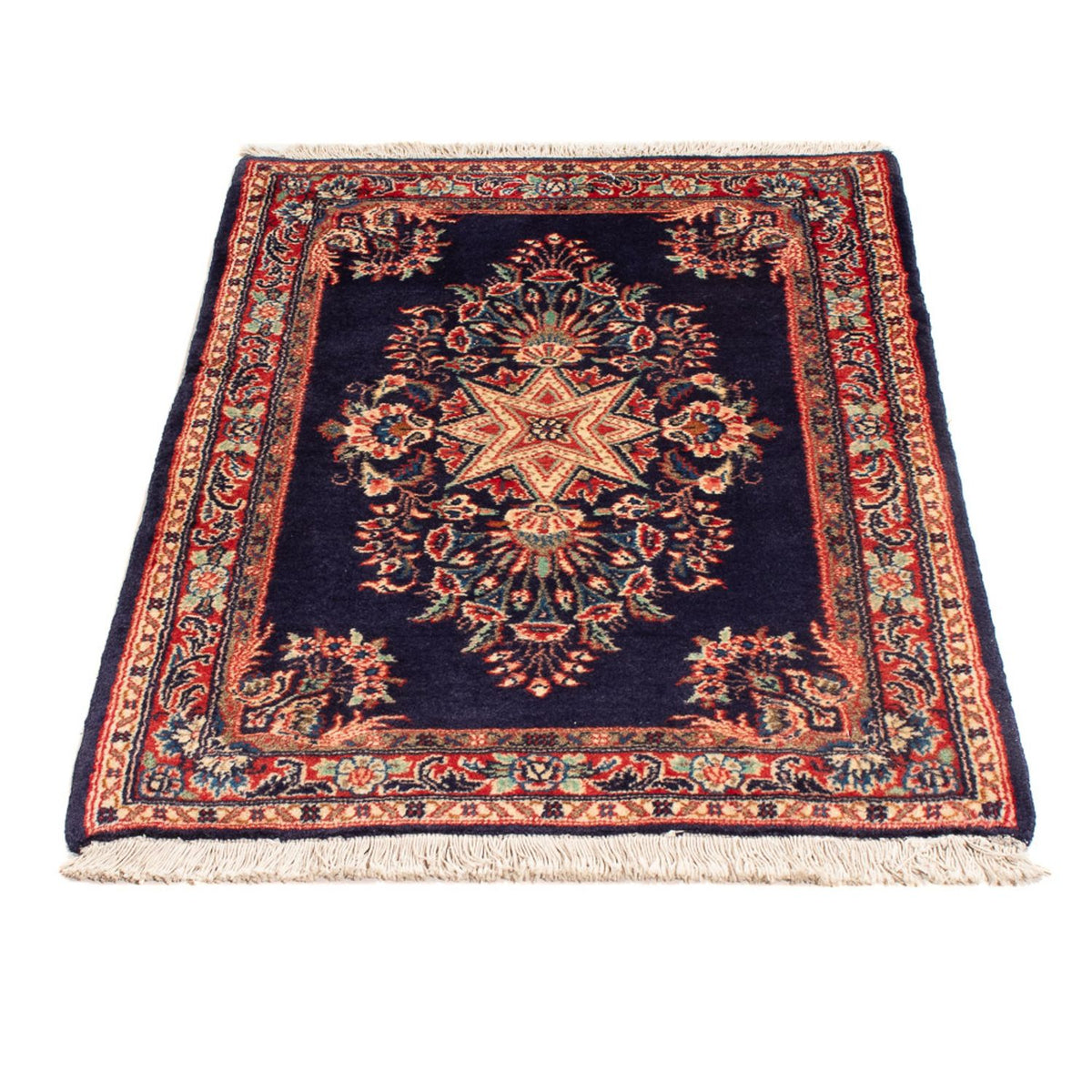 Tapis persan - Classique - 100 x 67 cm - bleu foncé