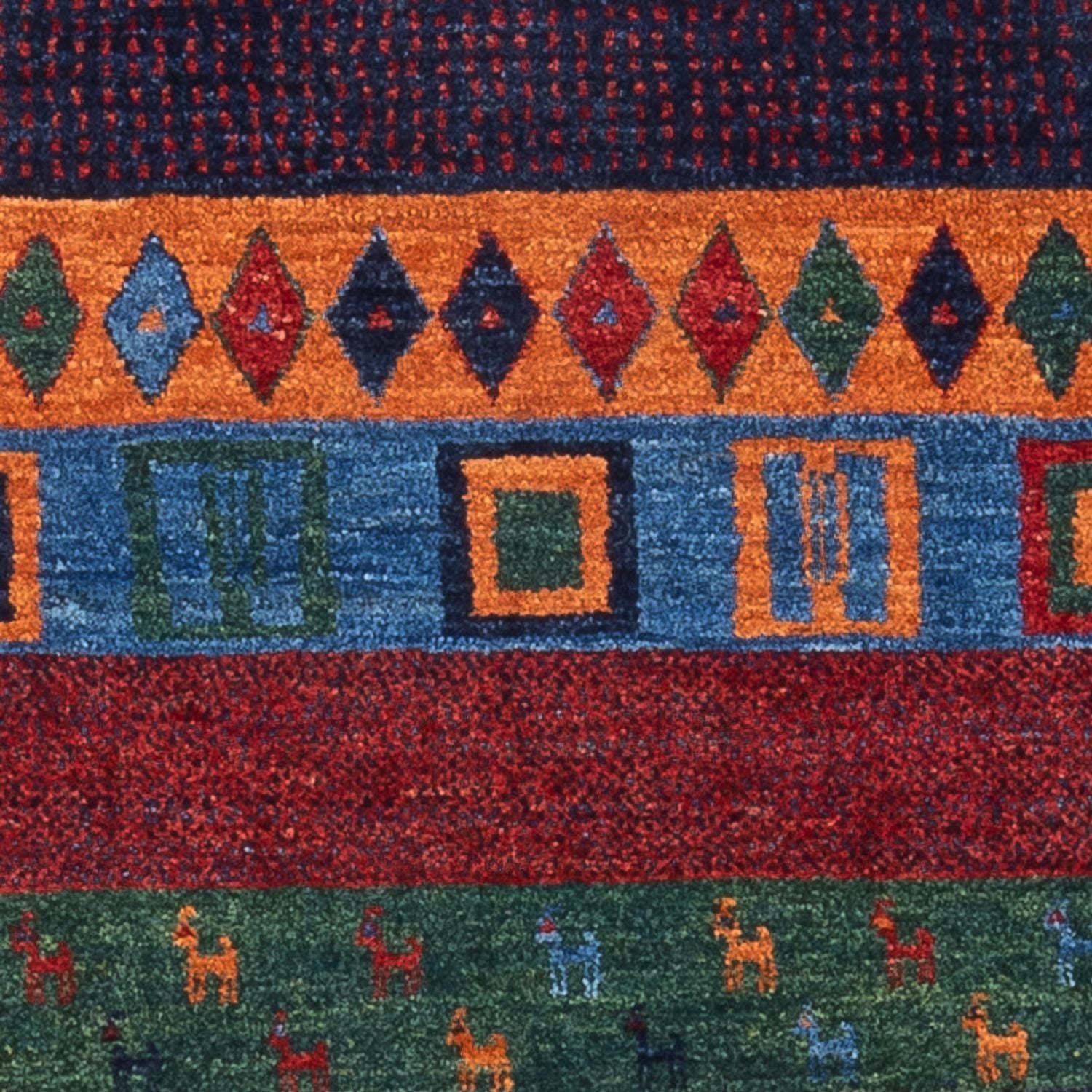 Tapis Gabbeh - Loribaft Persan - 129 x 83 cm - multicolore