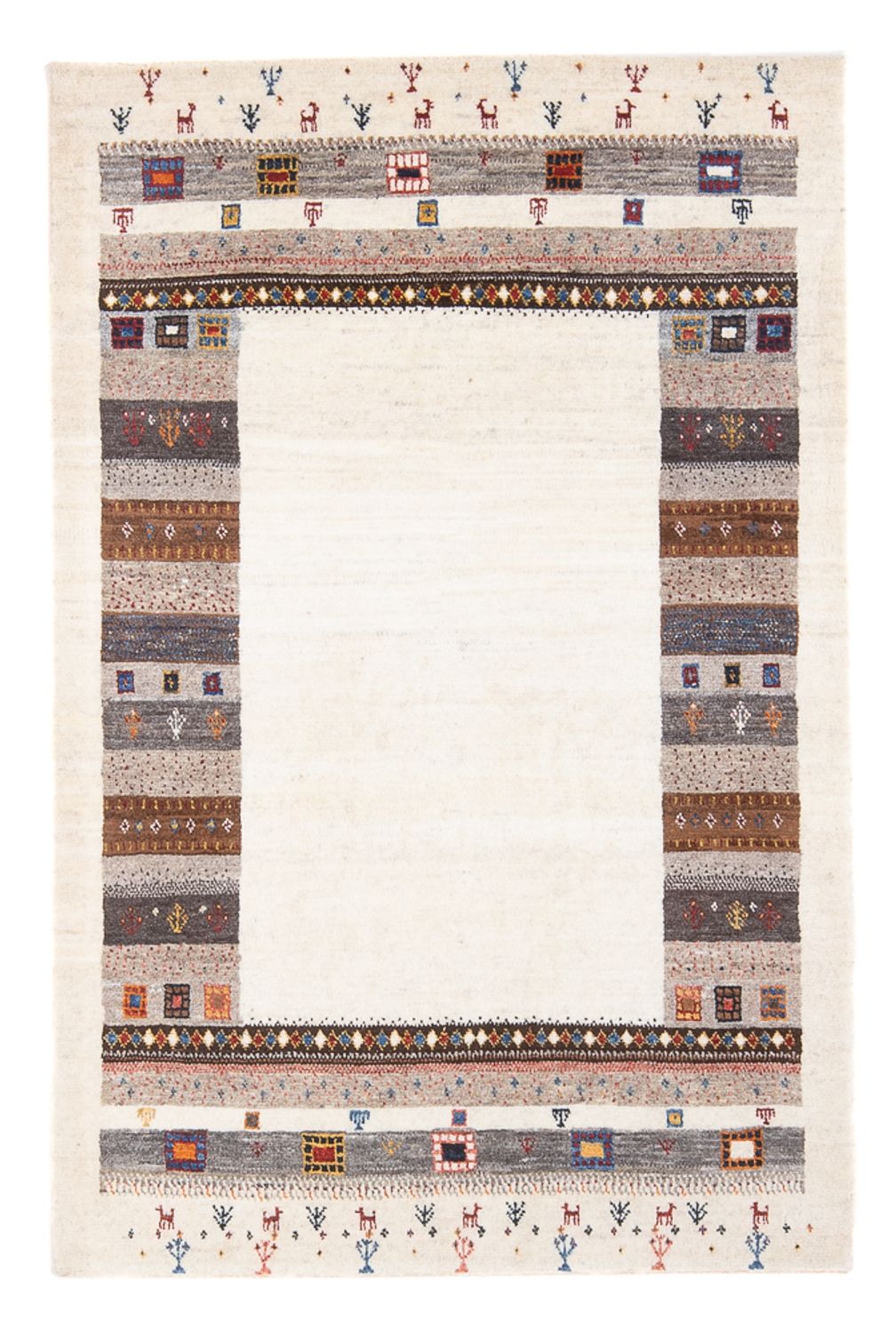 Tapis Gabbeh - Loribaft Persan - 136 x 85 cm - multicolore