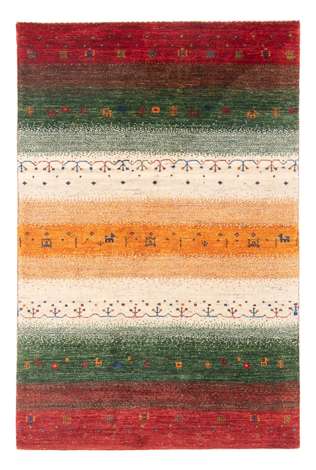Tapis Gabbeh - Loribaft Persan - 131 x 82 cm - multicolore
