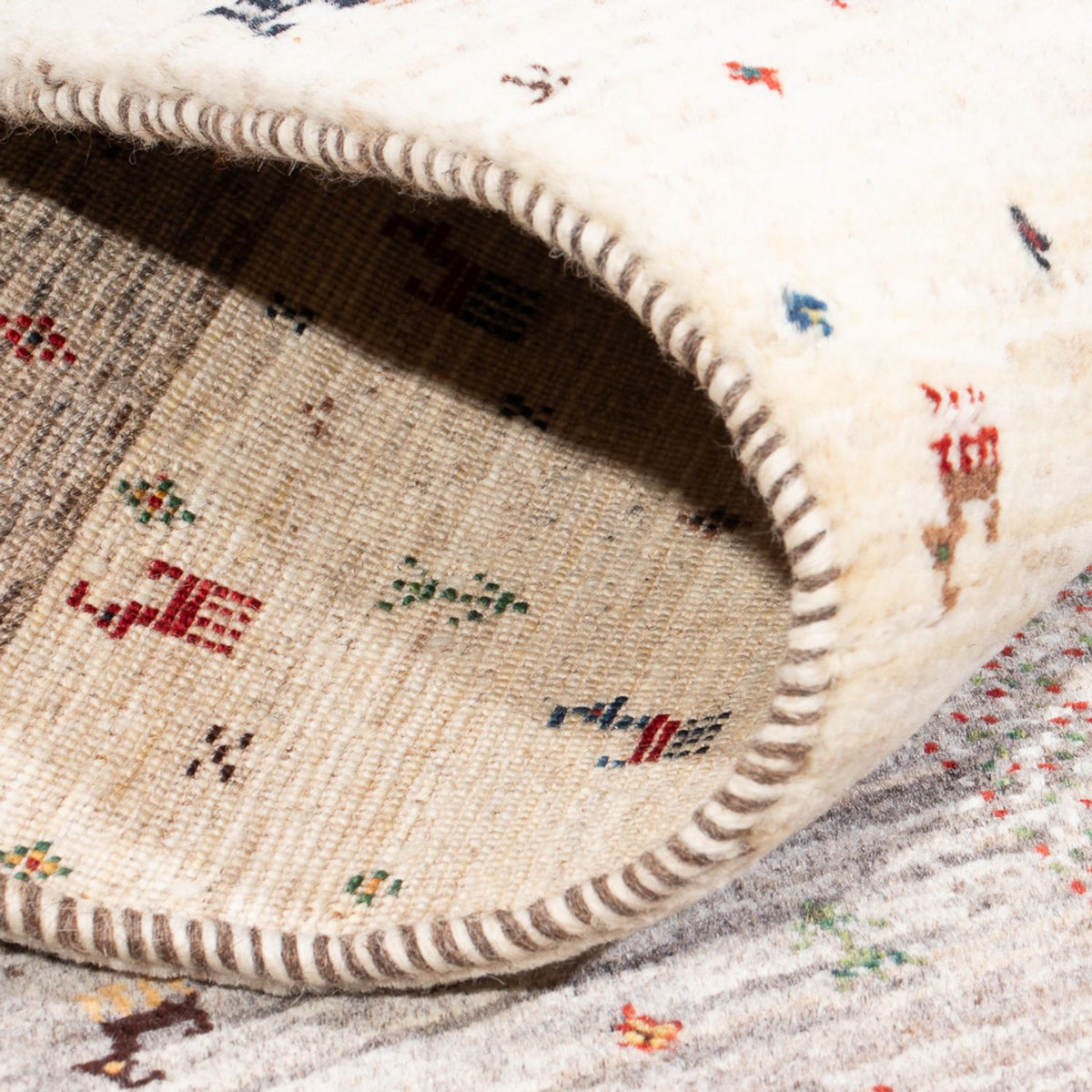 Tapis Gabbeh - Loribaft Persan - 128 x 86 cm - multicolore