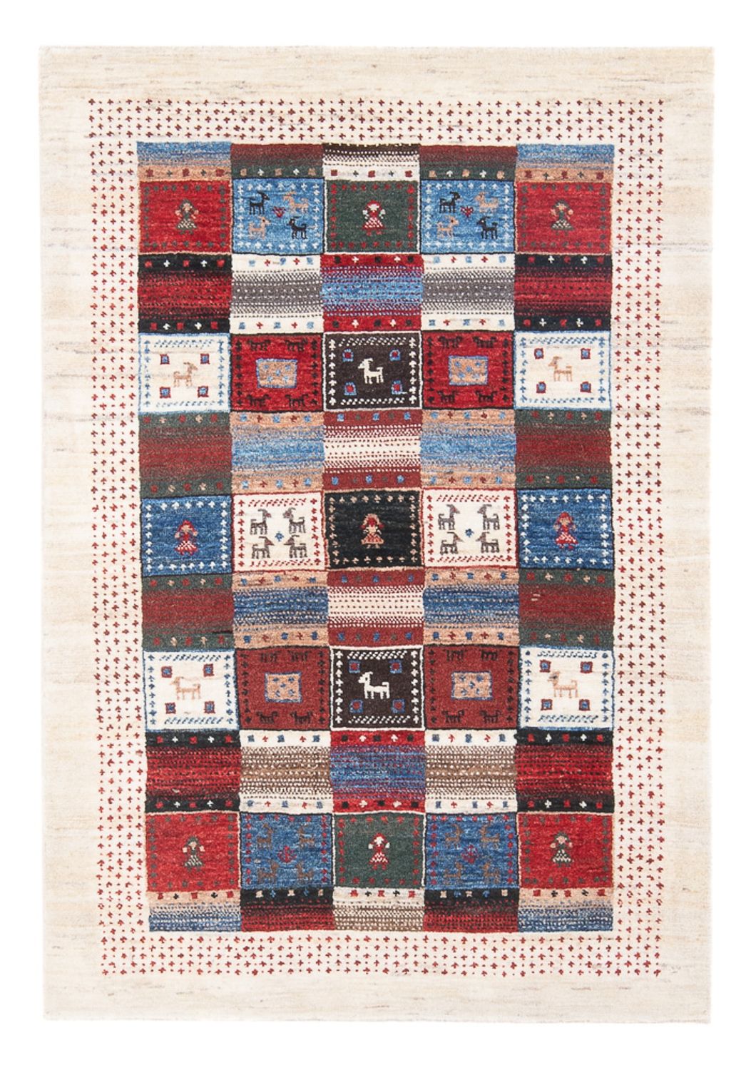 Tapis Gabbeh - Loribaft Persan - 128 x 82 cm - multicolore