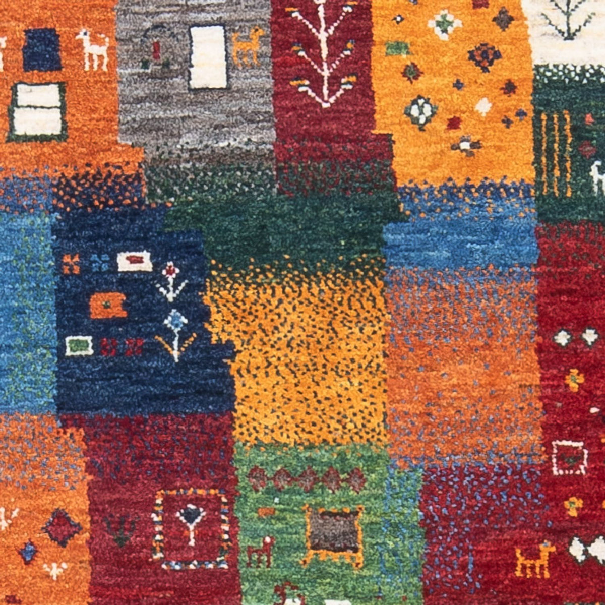 Tapis Gabbeh - Loribaft Persan - 129 x 86 cm - multicolore