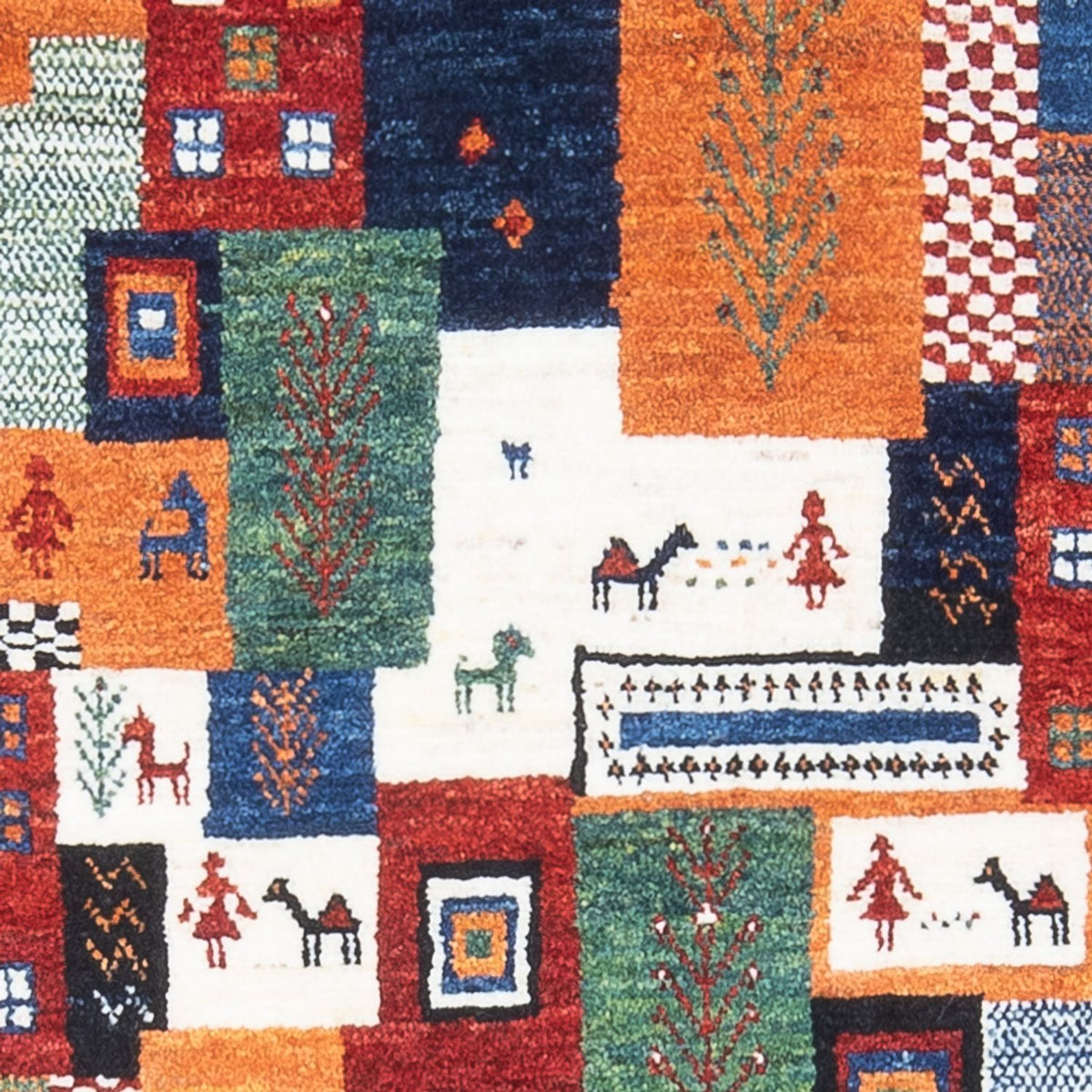 Tapis Gabbeh - Loribaft Persan - 126 x 83 cm - multicolore