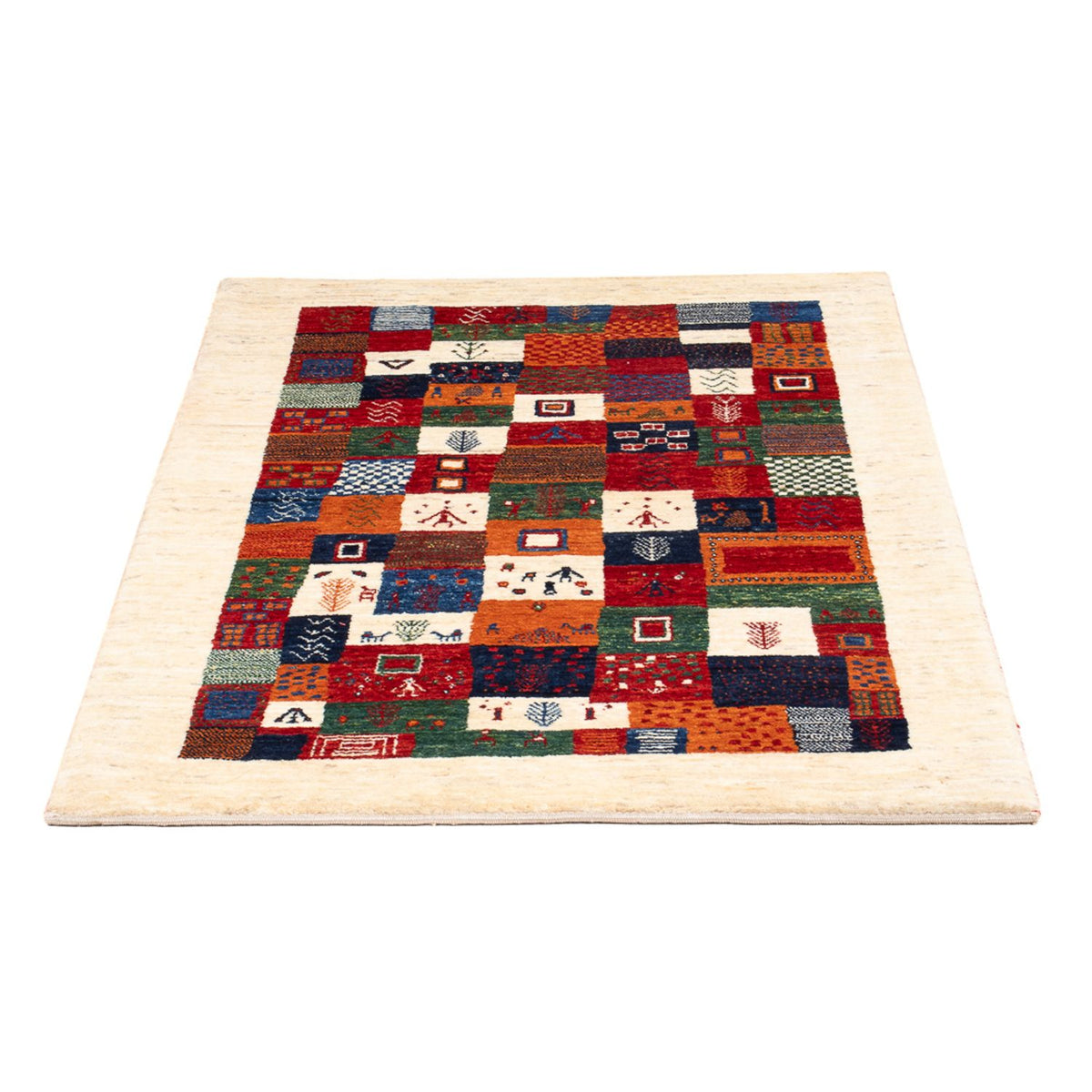 Tapis Gabbeh - Loribaft Persan - 130 x 84 cm - multicolore