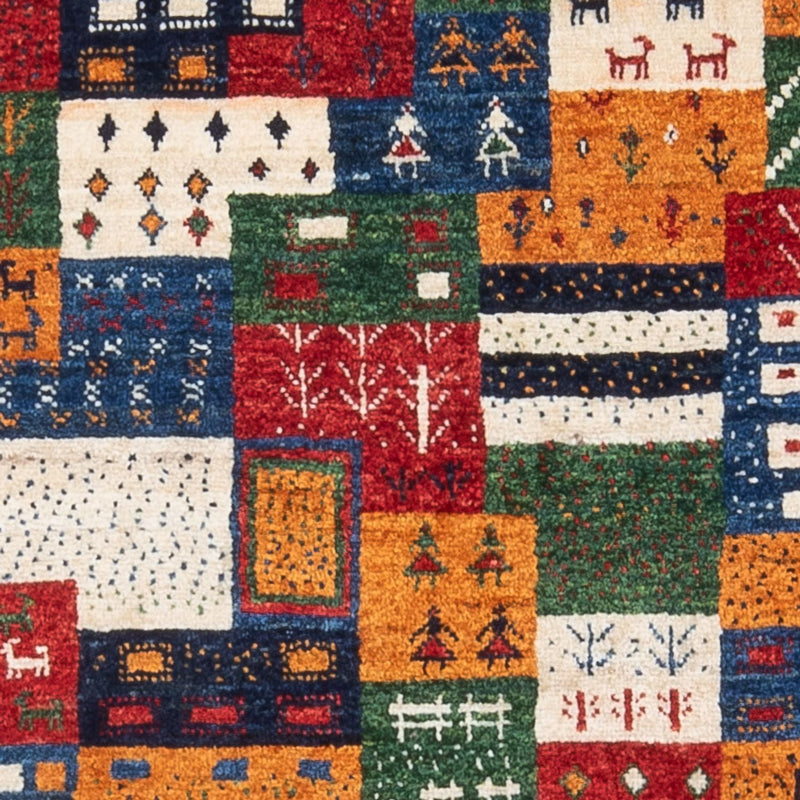 Tapis Gabbeh - Loribaft Persan - 129 x 83 cm - multicolore