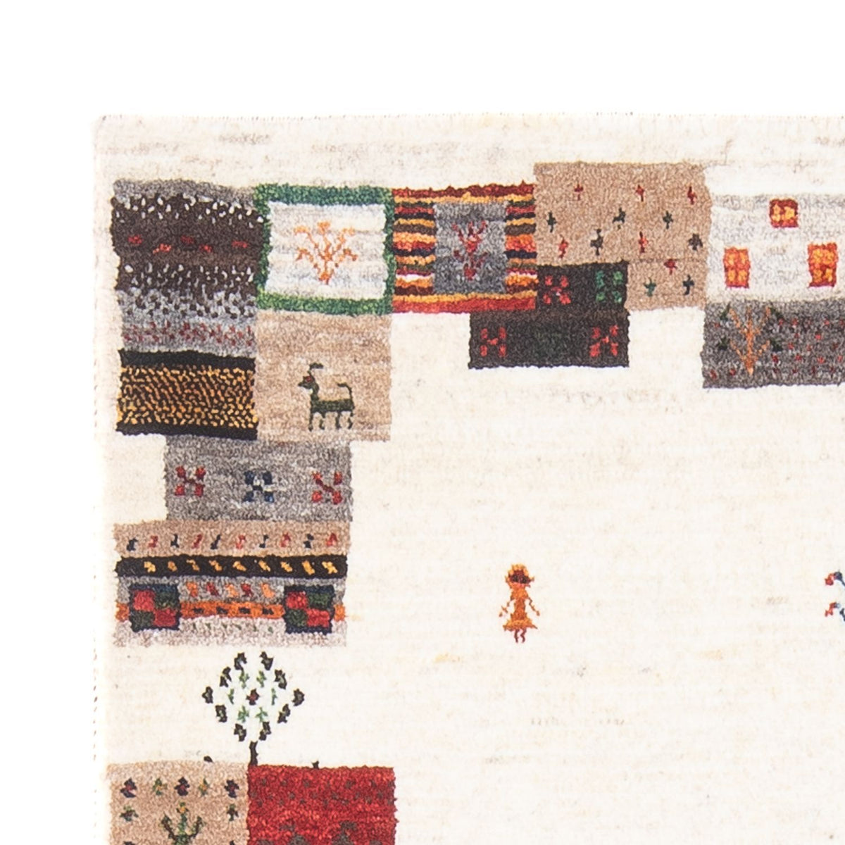 Tapis Gabbeh - Loribaft Persan - 126 x 88 cm - multicolore