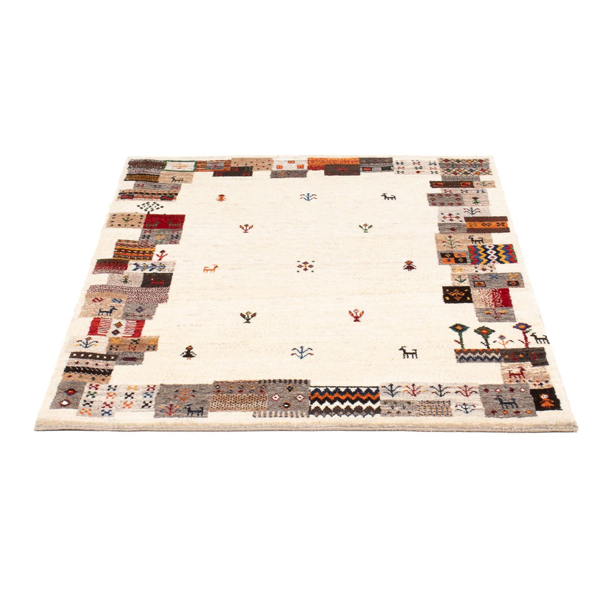 Tapis Gabbeh - Loribaft Persan - 126 x 88 cm - multicolore