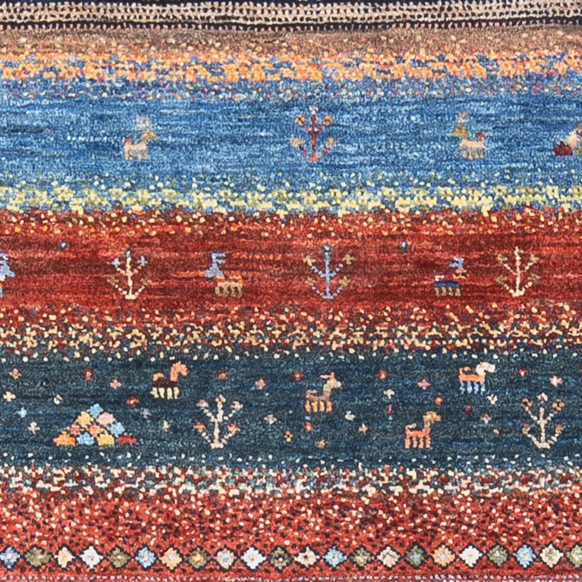 Tapis Gabbeh - Loribaft Persan - 130 x 80 cm - multicolore