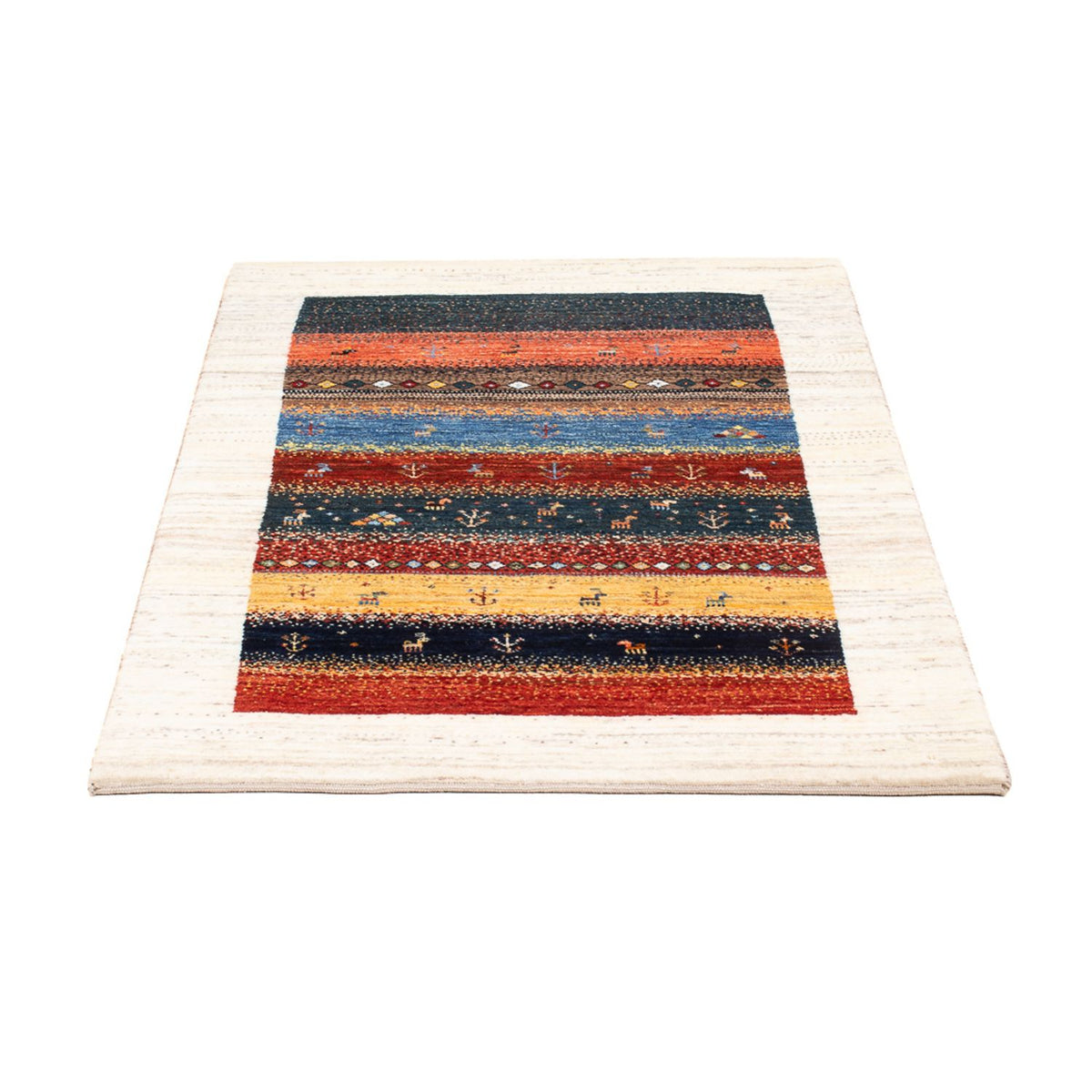 Tapis Gabbeh - Loribaft Persan - 130 x 80 cm - multicolore
