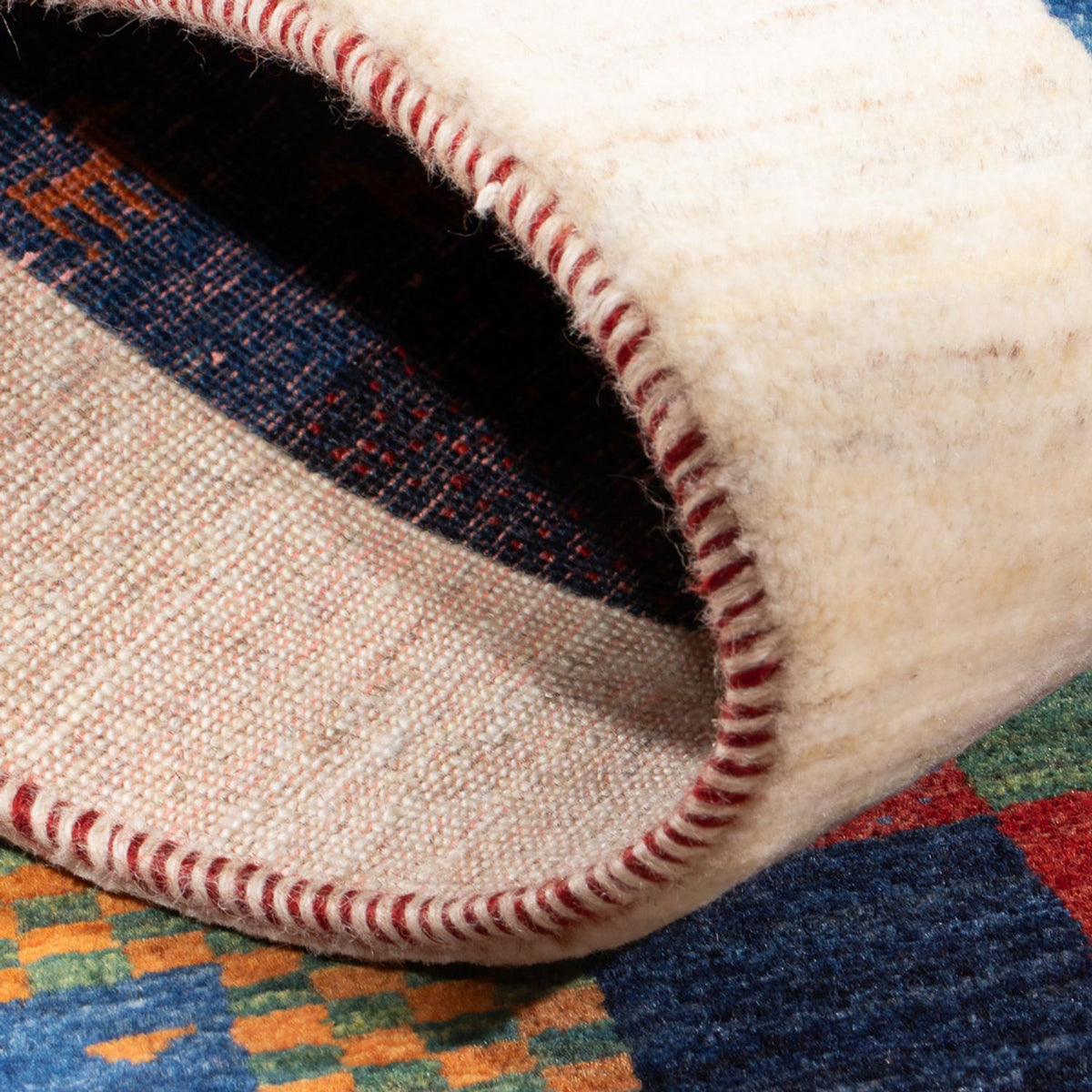 Tapis Gabbeh - Loribaft Persan - 132 x 86 cm - multicolore