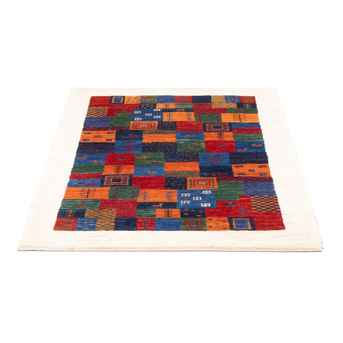 Tapis Gabbeh - Loribaft Persan - 132 x 86 cm - multicolore