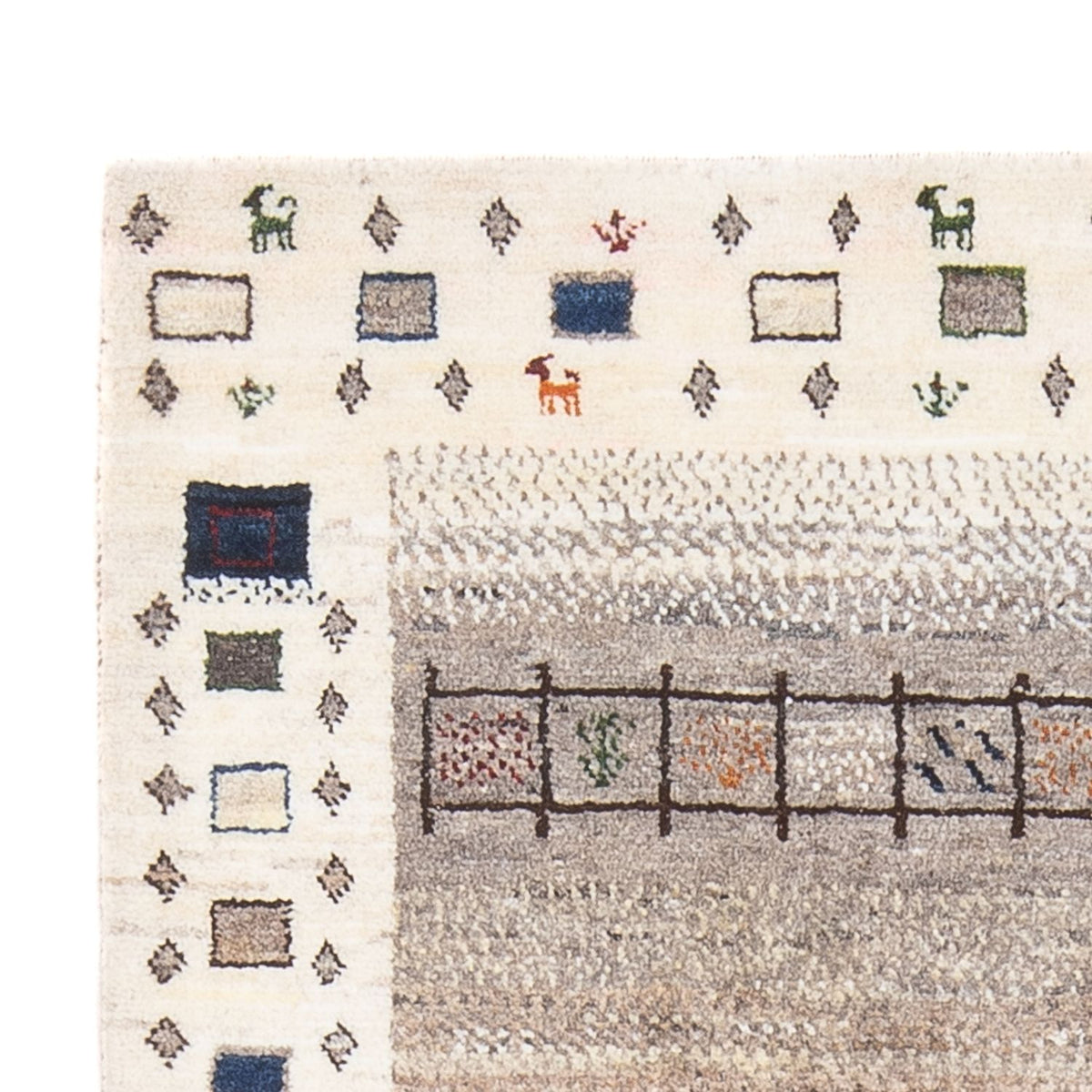 Tapis Gabbeh - Loribaft Persan - 134 x 86 cm - multicolore