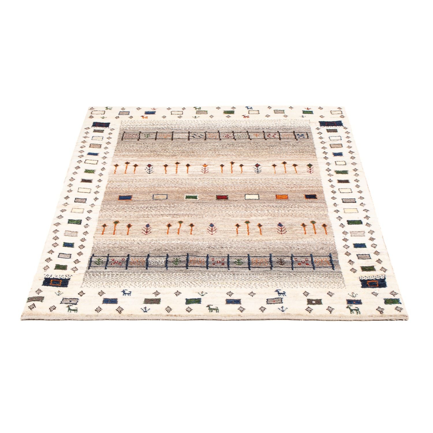 Tapis Gabbeh - Loribaft Persan - 134 x 86 cm - multicolore