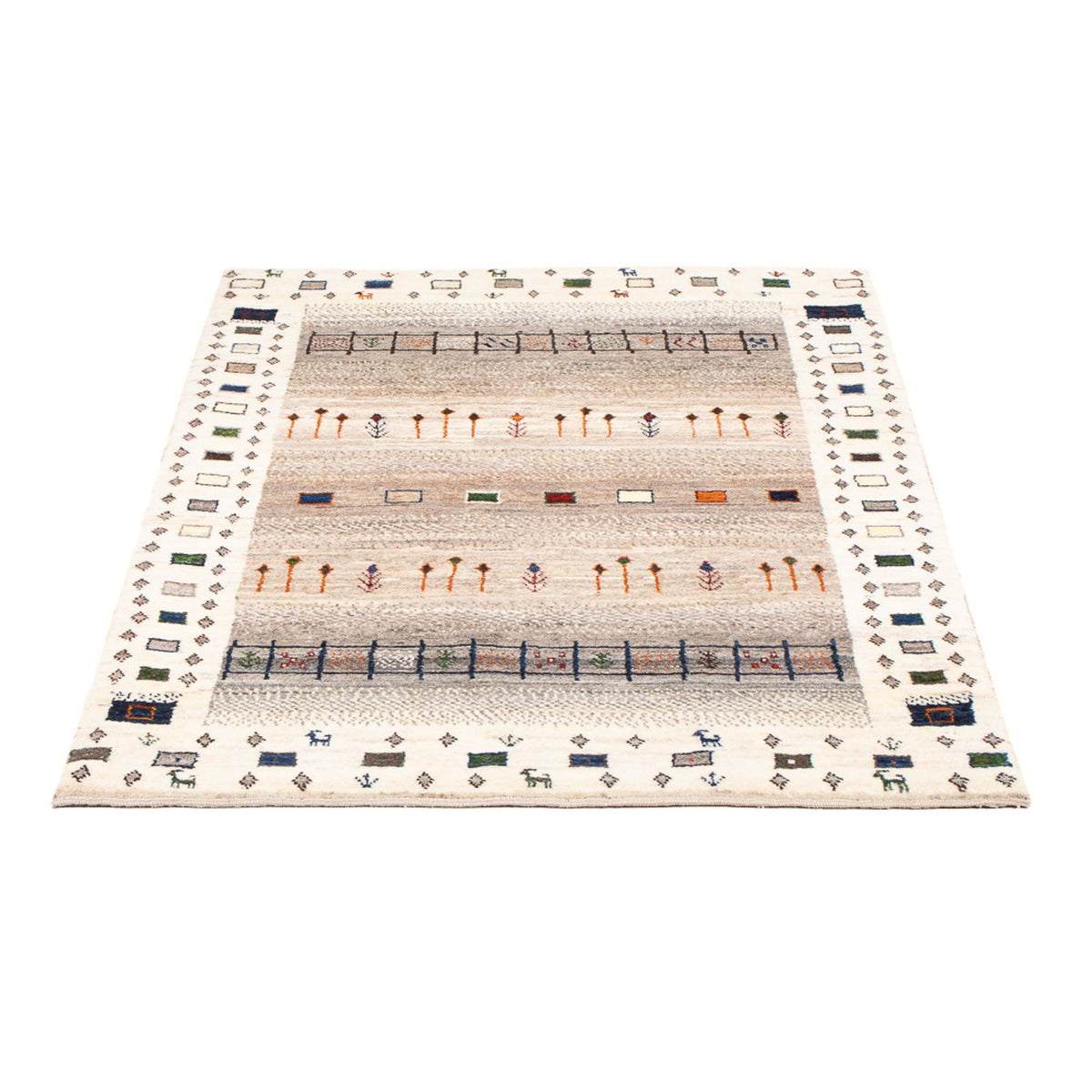 Tapis Gabbeh - Loribaft Persan - 134 x 86 cm - multicolore