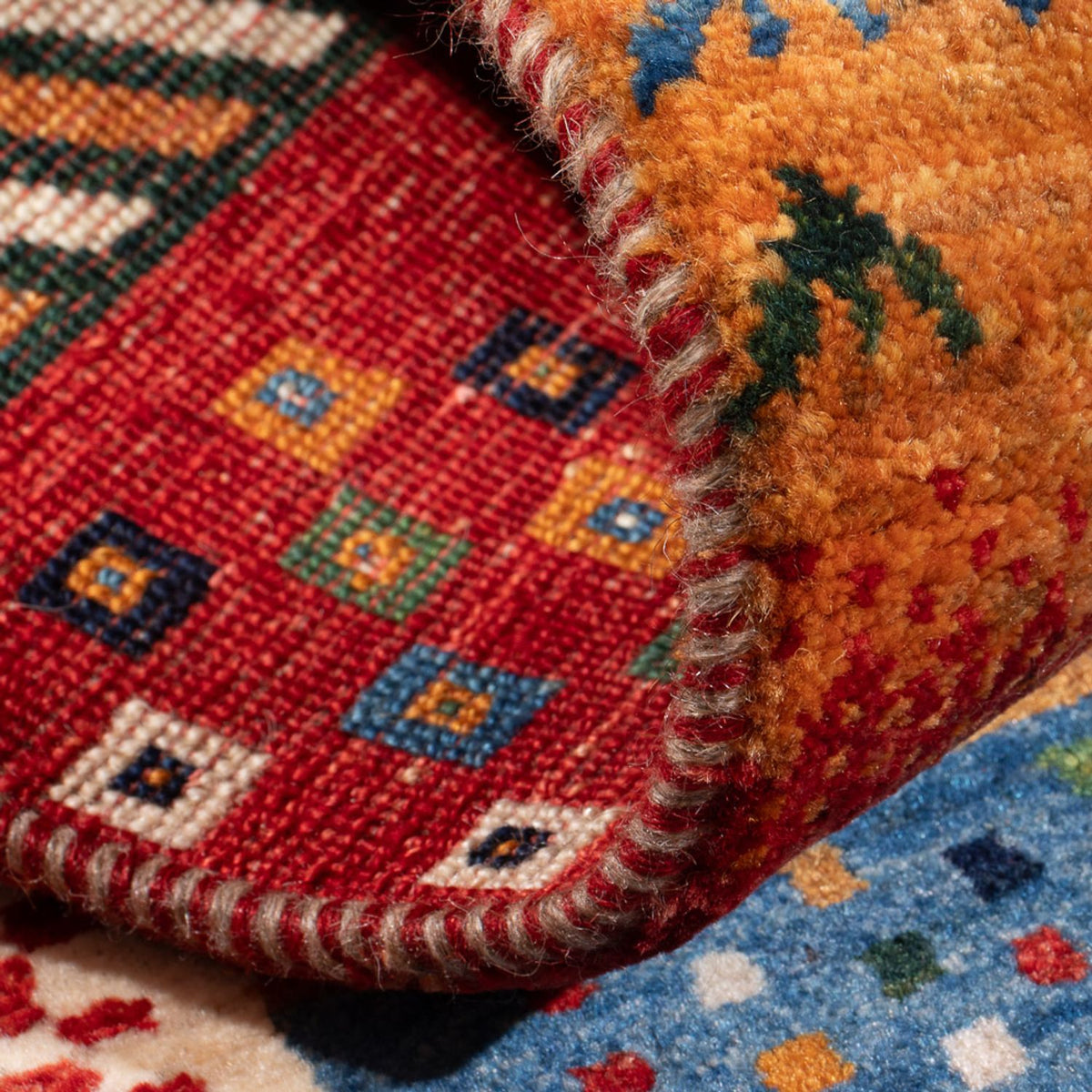 Tapis Gabbeh - Loribaft Persan - 130 x 82 cm - multicolore