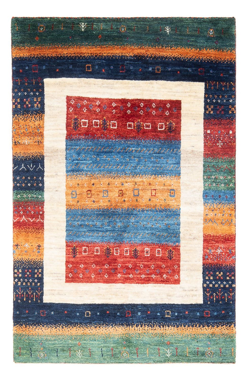 Tapis Gabbeh - Loribaft Persan - 138 x 83 cm - multicolore
