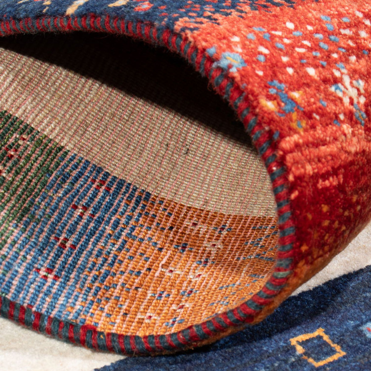 Tapis Gabbeh - Loribaft Persan - 138 x 83 cm - multicolore