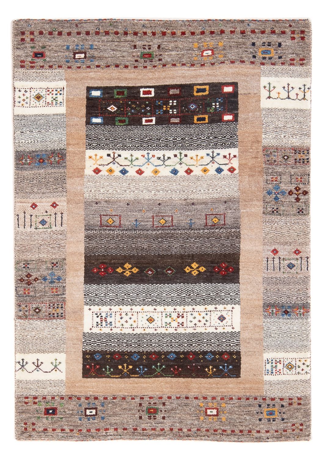 Tapis Gabbeh - Loribaft Persan - 127 x 83 cm - multicolore