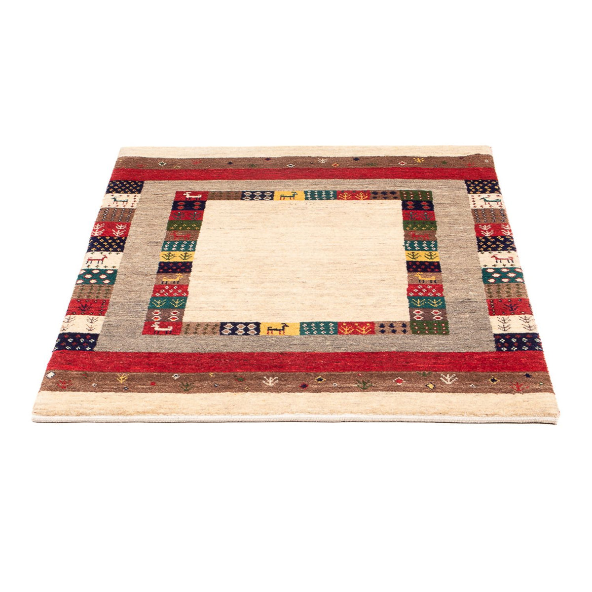 Tapis Gabbeh - Loribaft Persan - 122 x 83 cm - multicolore