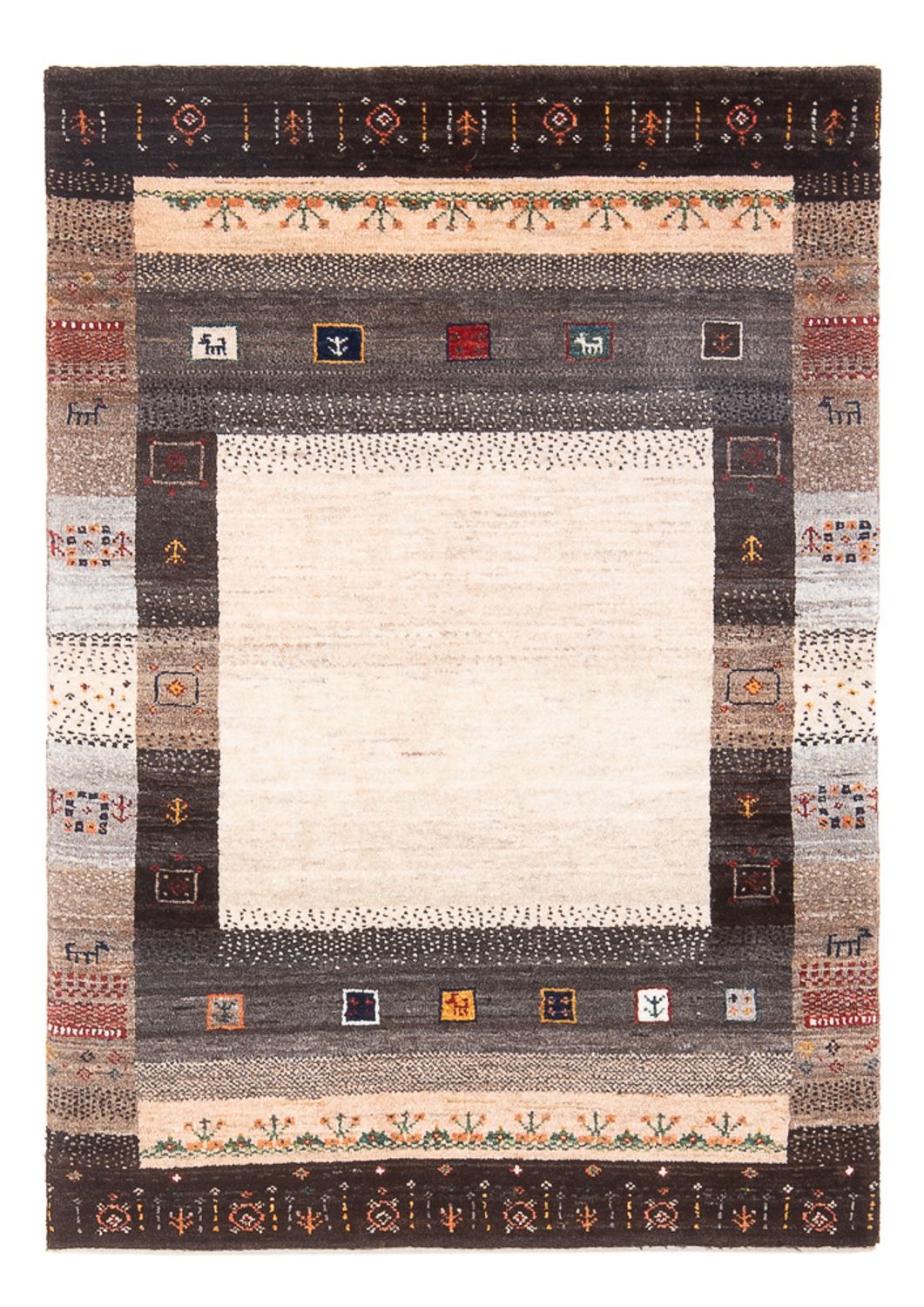 Tapis Gabbeh - Loribaft Persan - 121 x 80 cm - multicolore