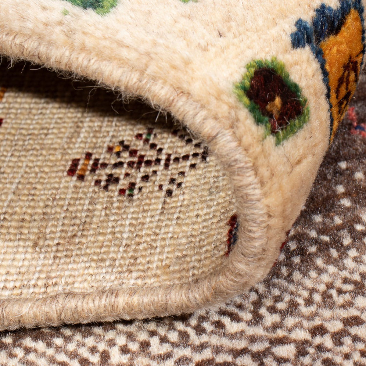 Tapis Gabbeh - Loribaft Persan - 123 x 86 cm - multicolore