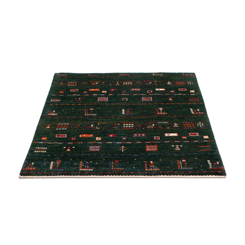Tapis Gabbeh - Loribaft Persan - 136 x 85 cm - vert foncé