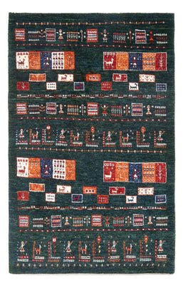 Tapis Gabbeh - Loribaft Persan - 135 x 85 cm - vert foncé