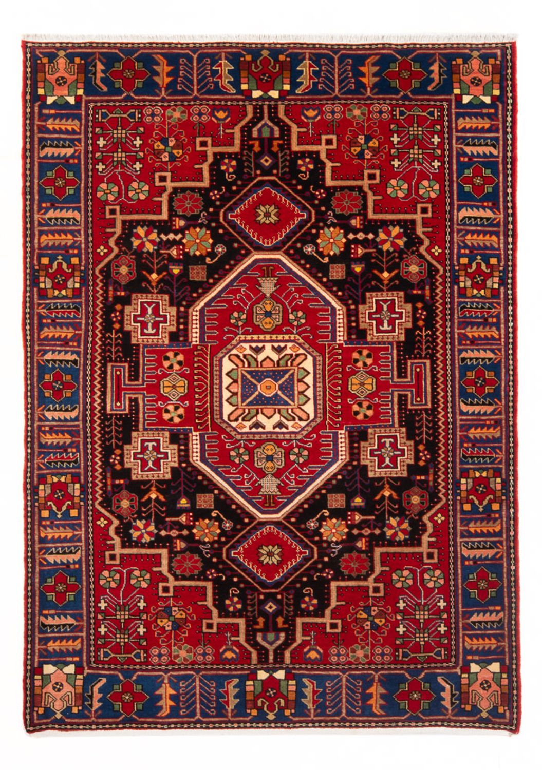Tapis persan - Nomadic - 200 x 147 cm - rouge bordeaux