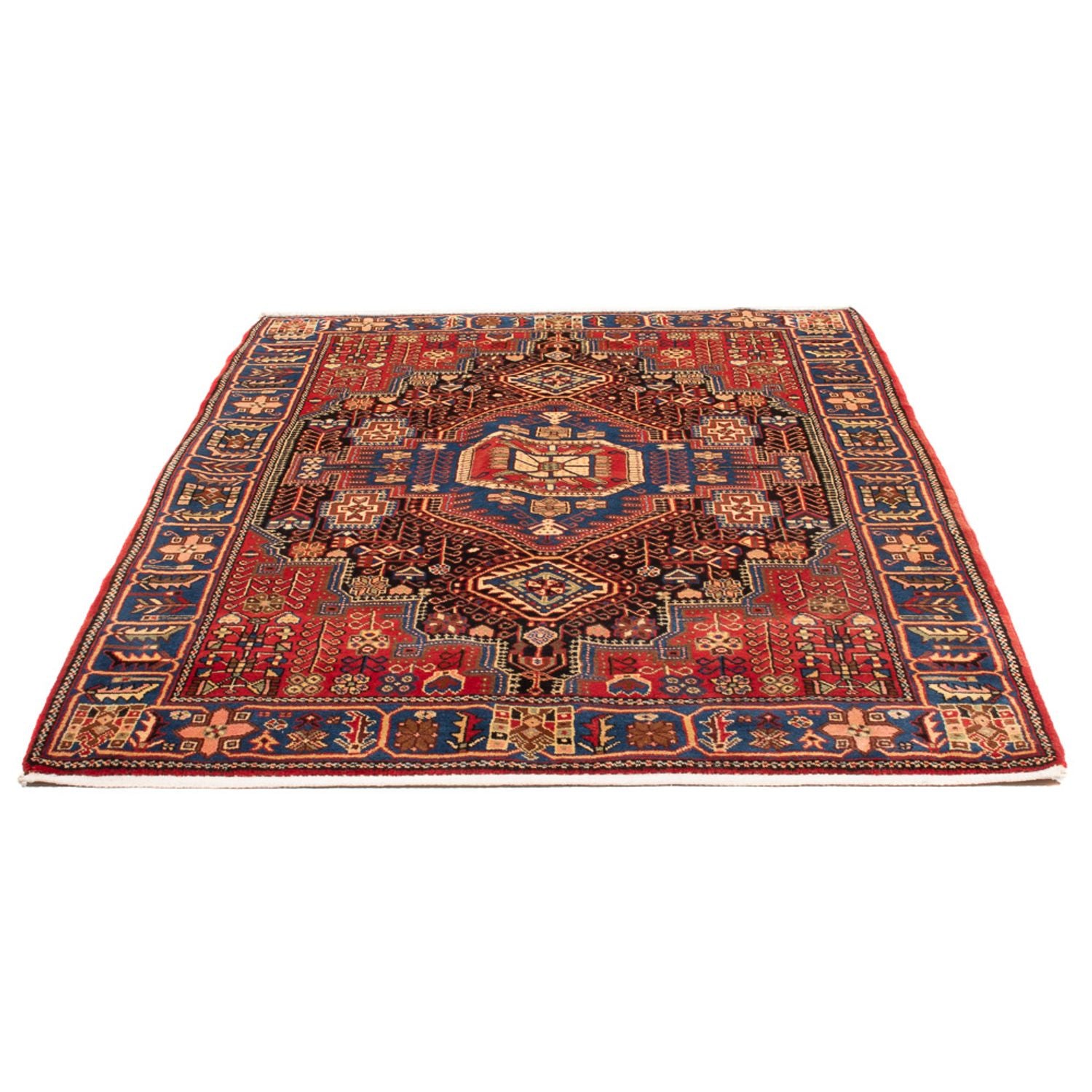Tapis persan - Nomadic - 206 x 146 cm - rouge bordeaux
