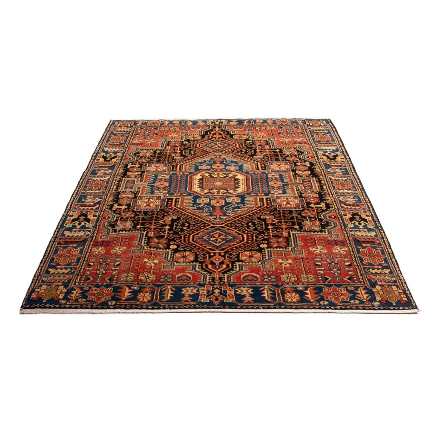 Tapis persan - Nomadic - 188 x 156 cm - bleu foncé