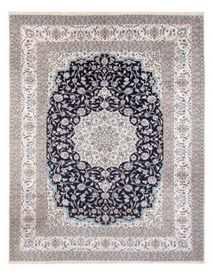 Tapis persan - Nain - 398 x 302 cm - bleu foncé