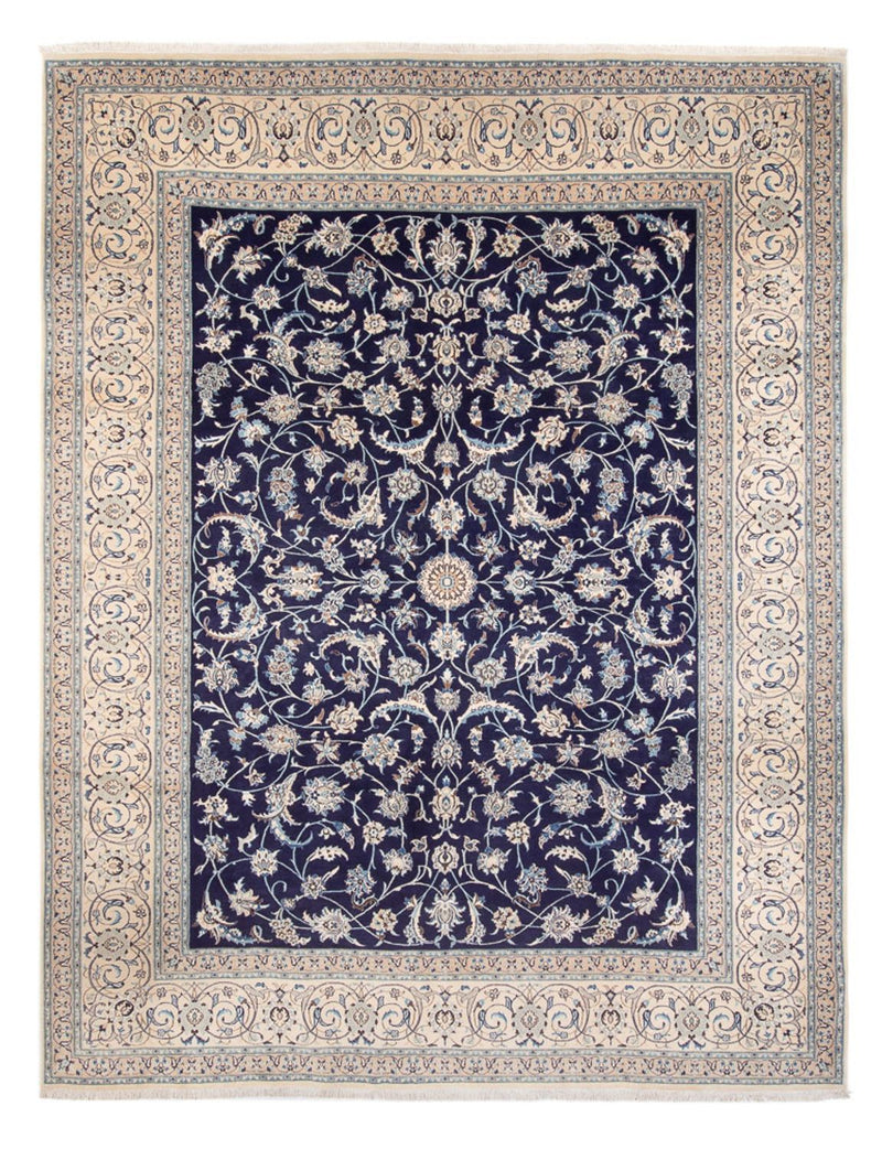 Tapis persan - Nain - 390 x 295 cm - bleu foncé