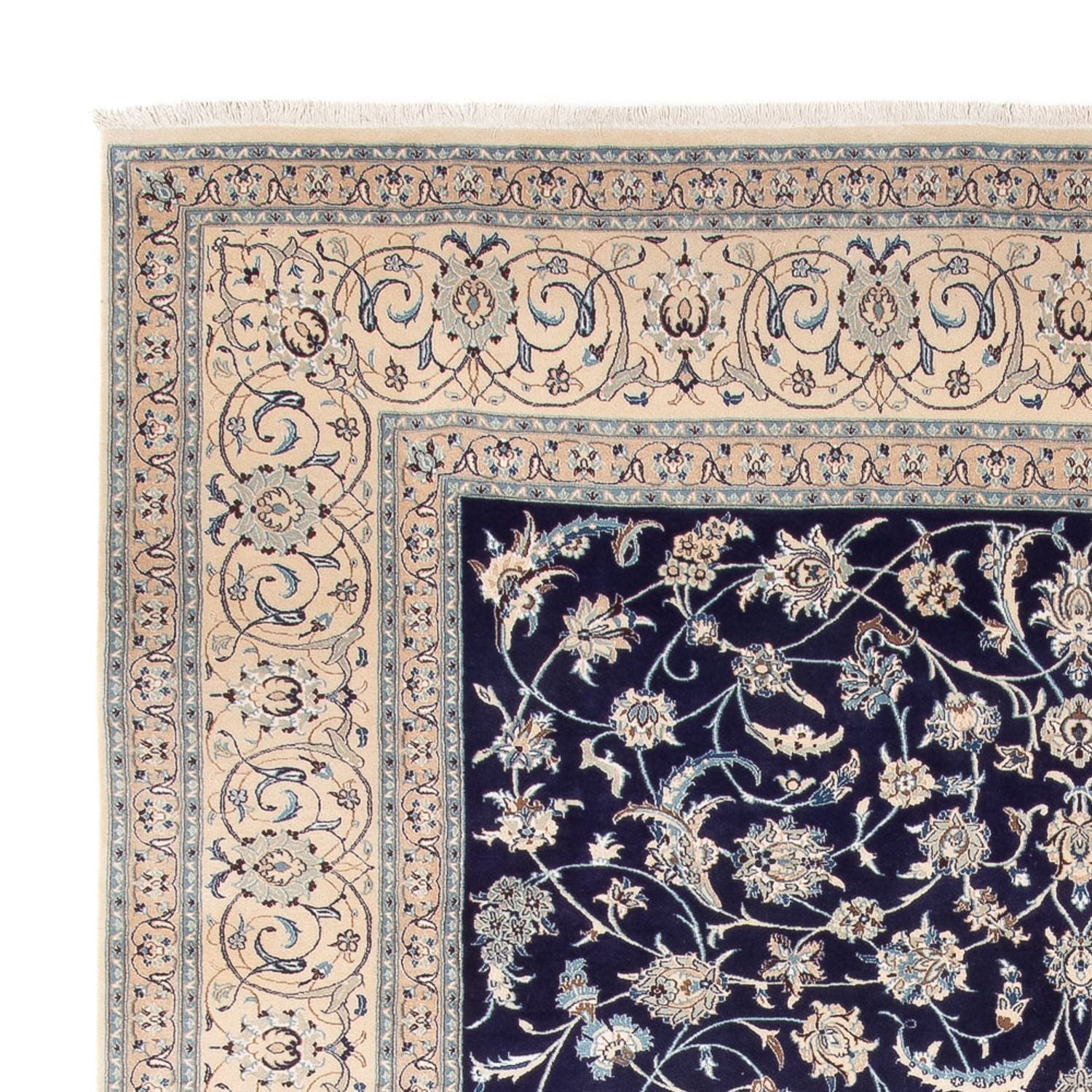 Tapis persan - Nain - 390 x 295 cm - bleu foncé