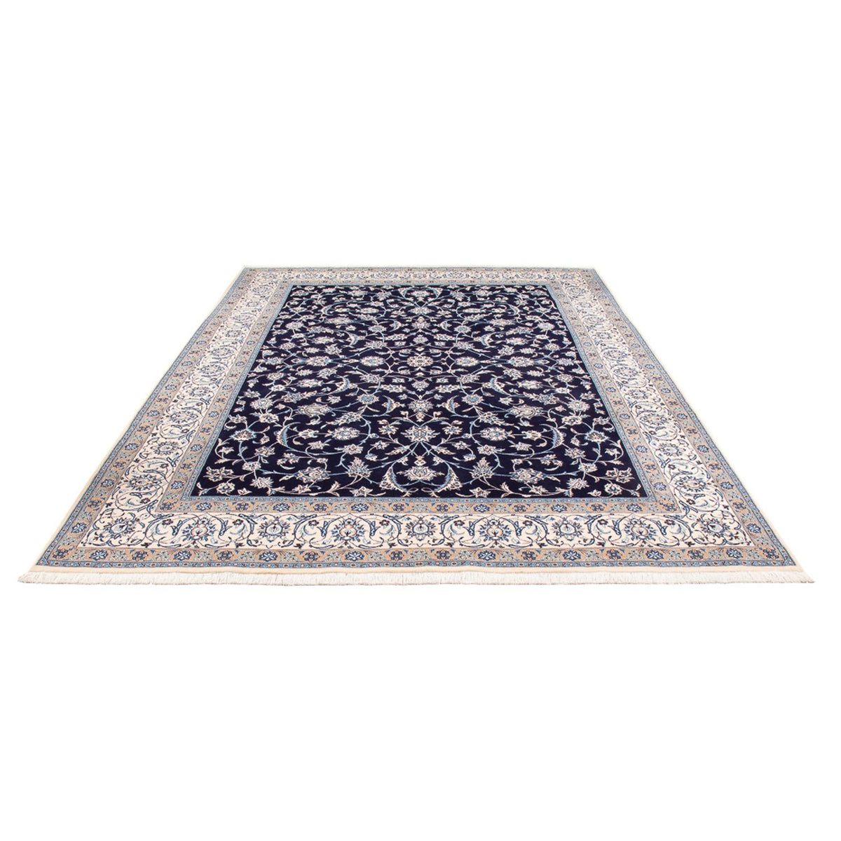 Tapis persan - Nain - 354 x 247 cm - bleu foncé