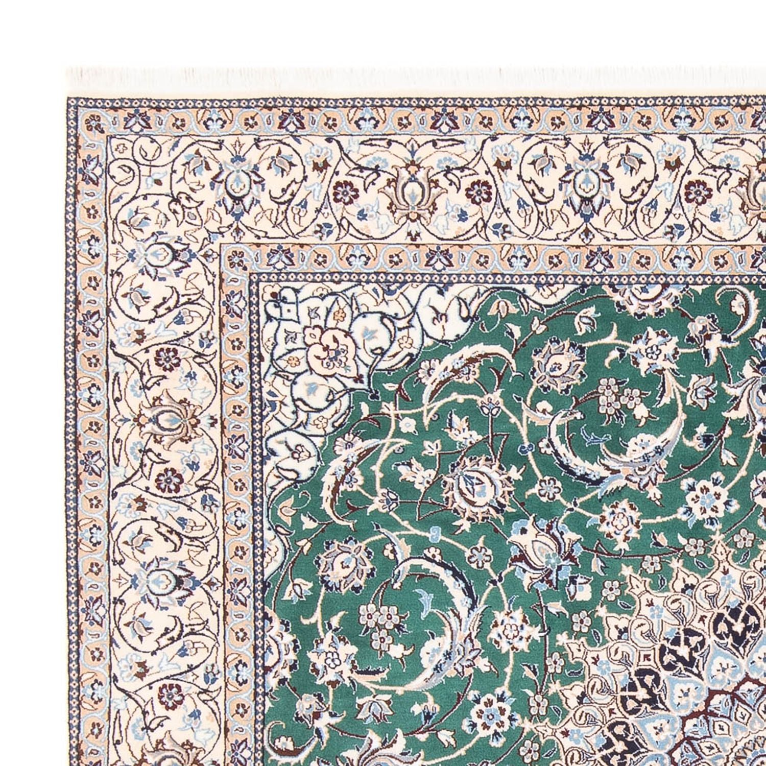 Tapis persan - Nain - 264 x 248 cm - vert